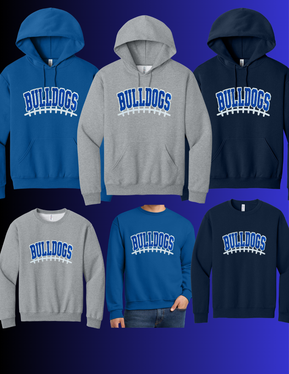 Bulldogs Football Sequin Sweaters