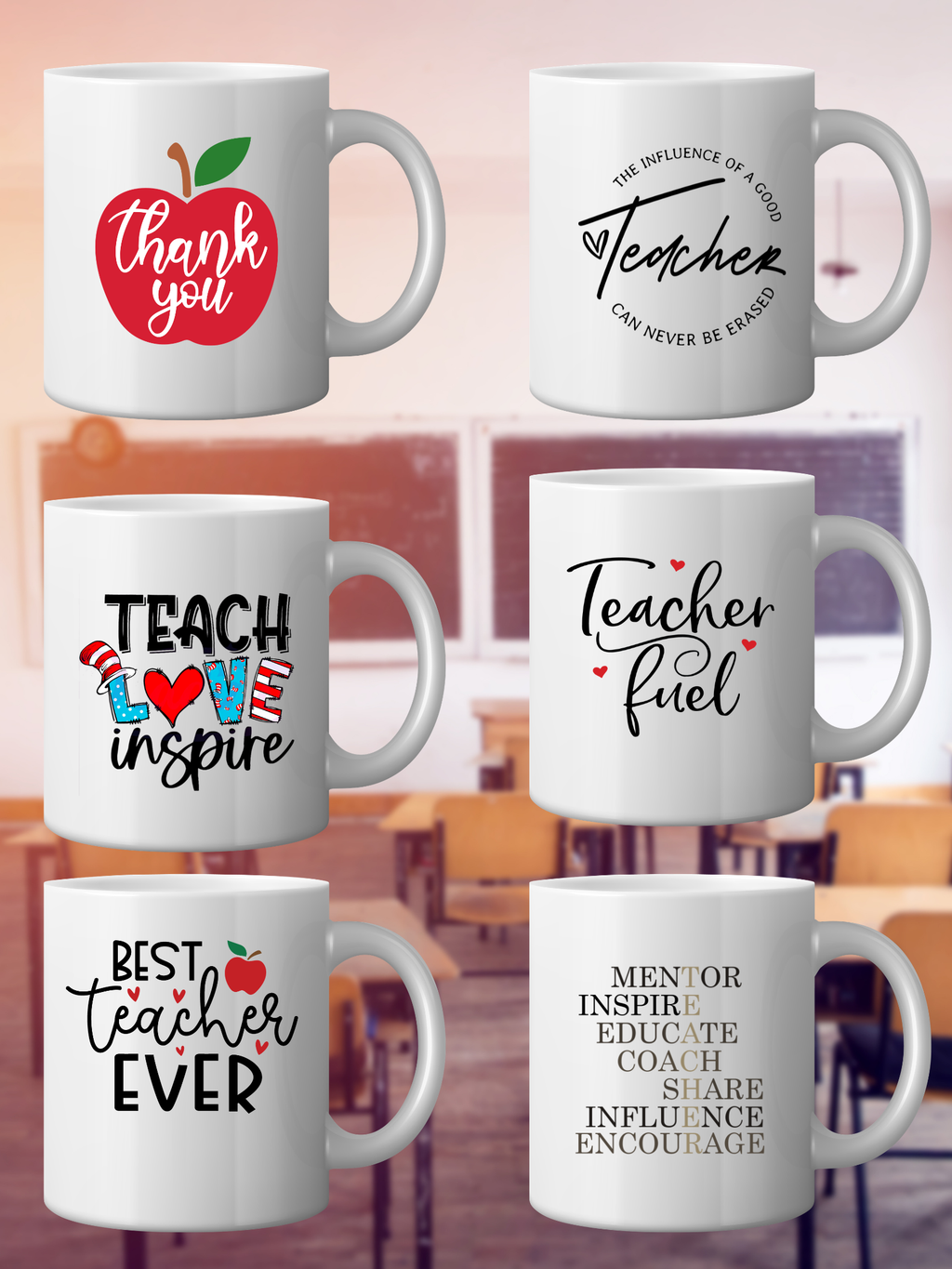 Teacher Appreciation Coffee Mugs-Customizable w/Name